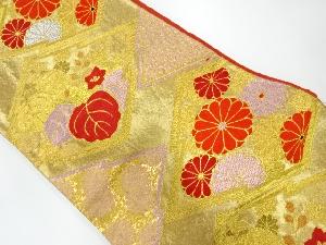 アンティーク　松皮菱模様織出し袋帯（材料）